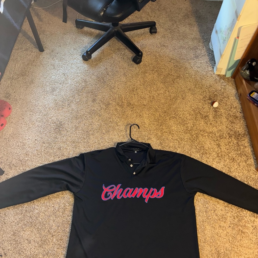 Boohoo Mens Black Polo with Red Champs Logo